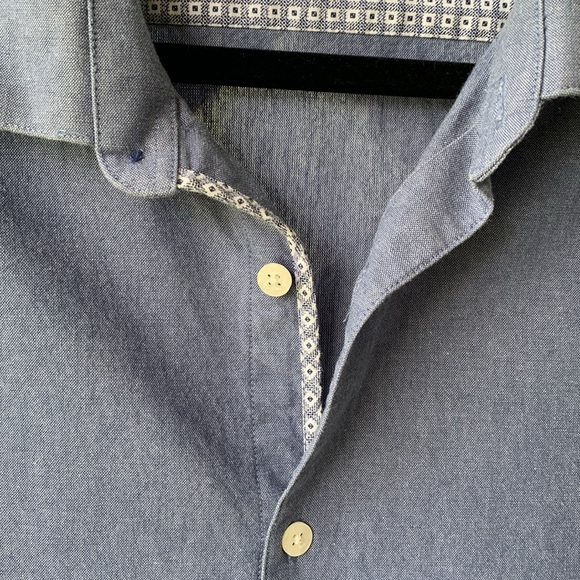 Penguin ‘Heritage Slim Fit’ Chambray Long Sleeve Button Down - Picture 8 of 8